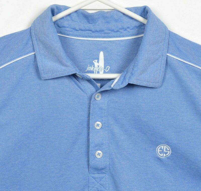 Johnnie-O Men's Large Blue EvanS Scholars Pima Cotton Blend Golf Polo Shirt