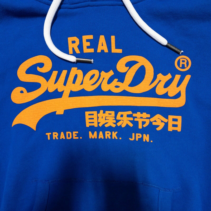 SuperDry Men's Medium Blue Real Superdry Vintage Hooded Pullover Sweatshirt