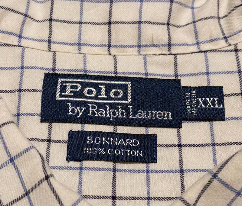 Polo Ralph Lauren Shirt Men's 2XL Bonnard Long Sleeve White Graph Check Button