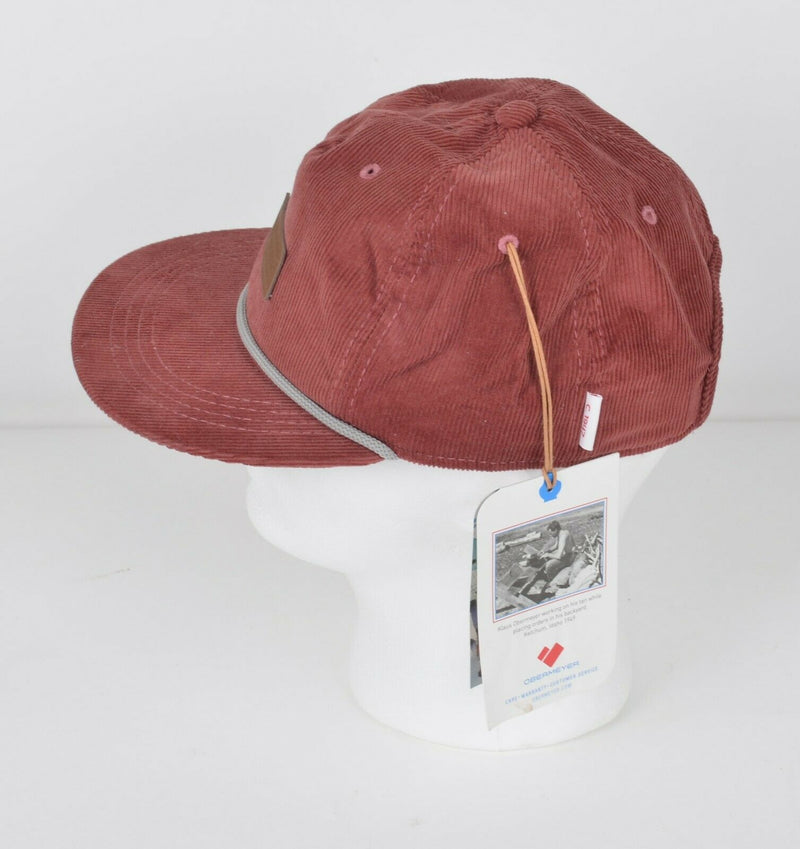 Obermeyer Men's Red Corduroy "Townie" Snapback Hat NWT