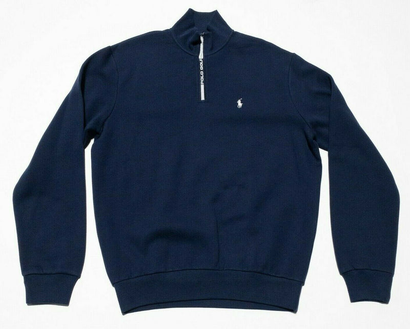 Polo Golf Ralph Lauren Solid Navy Blue 1/4 Zip Cotton Blend Sweater Men's Small