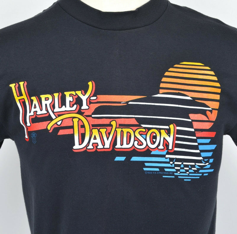 Vintage 1988 Harley-Davidson Men's Sz Large Eagle Sunrise Scotland 50/50 T-Shirt