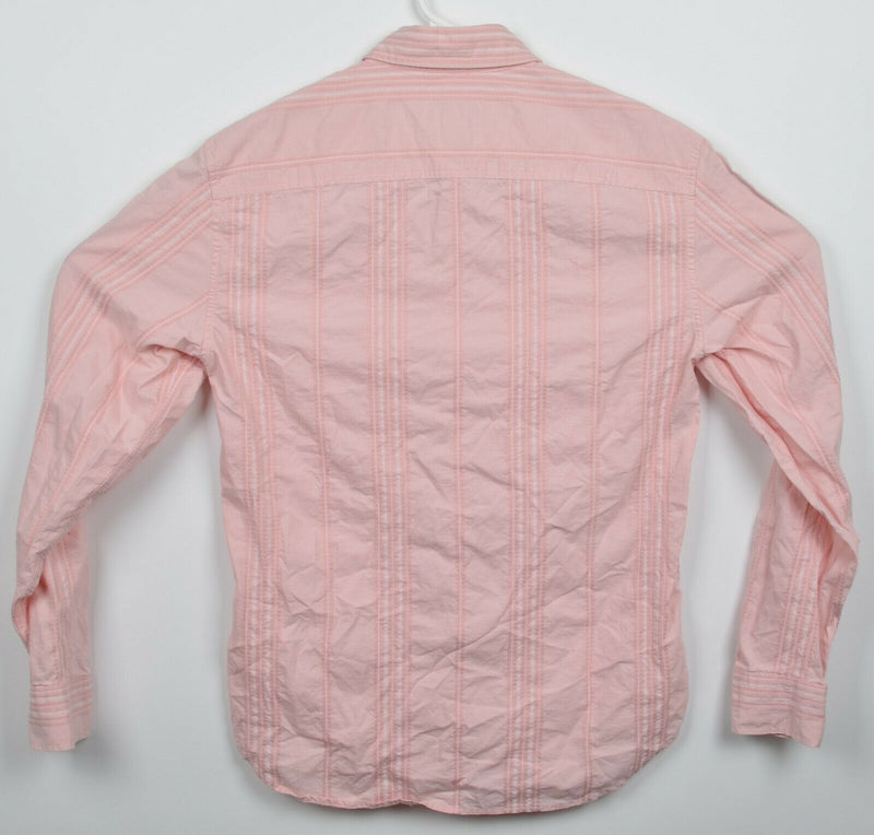 Armani Exchange A|X Men's Small Pink Striped Long Sleeve Button-Front Shirt