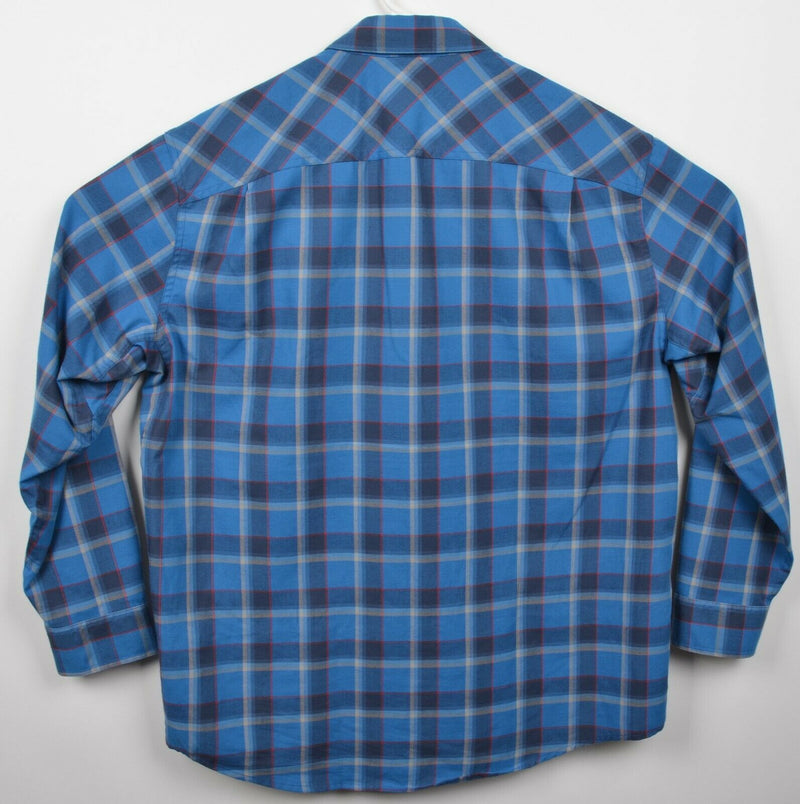 Alaskan HardGear Men's Large Polyester Wool Blend Blue Plaid Flannel Shirt