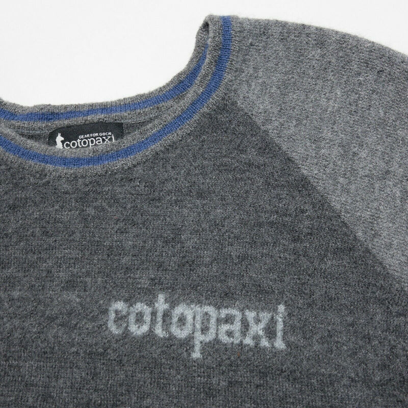 Cotopaxi Women's XL 100% Cashllama Wool Gray Logo Crewneck Pullover Sweater