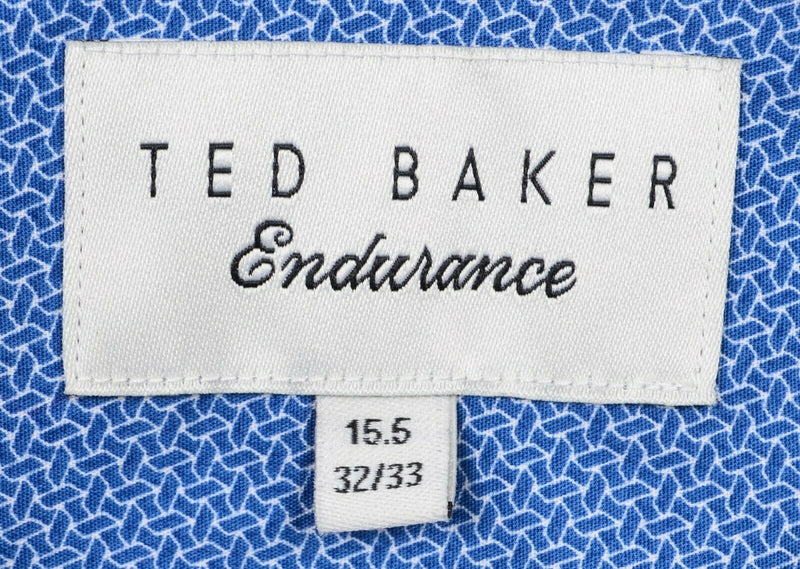 Ted Baker Endurance Men's 15.5-32/33 Flip Cuff Blue Geometric Dress Shirt