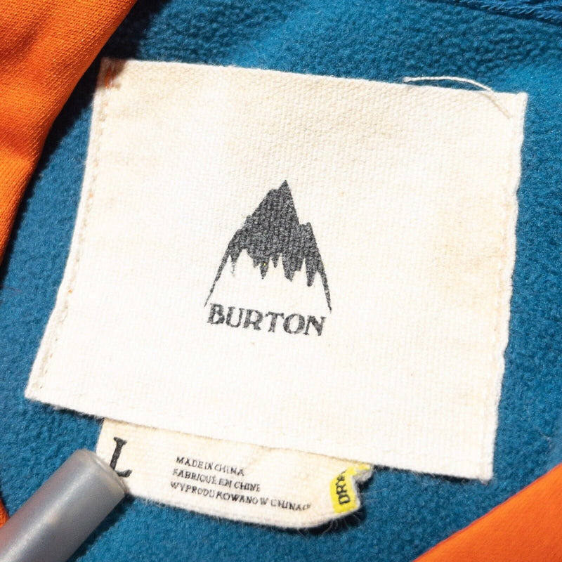 Burton Hoodie Men's Large DryRide Crown Bonded Pullover Orange Mountain Logo