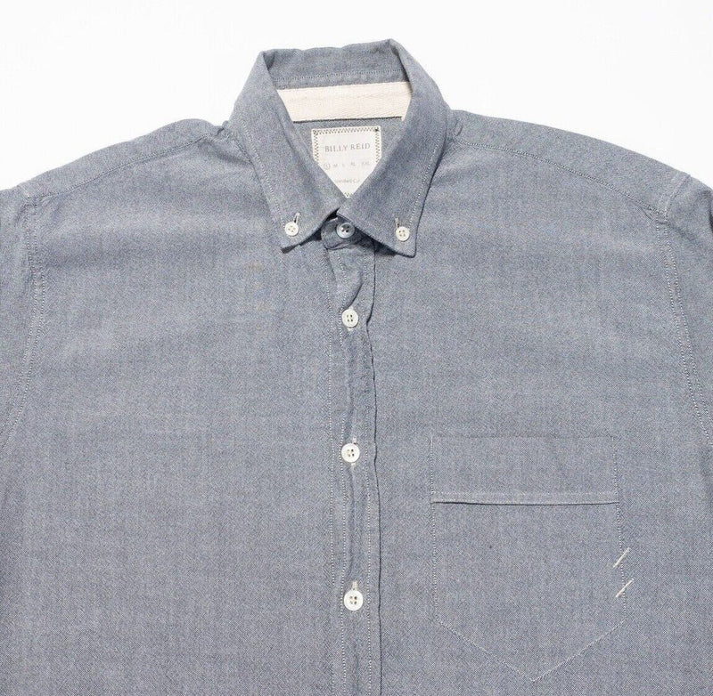 Billy Reid Shirt Small Standard Cut Men's Long Sleeve Button-Down Gray Pocket