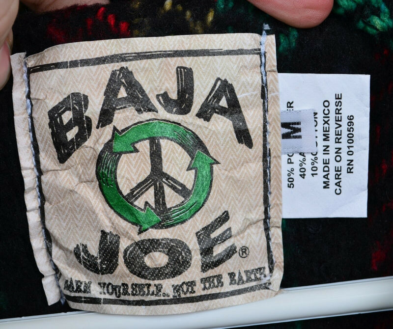 Baja Joe Men's Medium Rasta Hoodie Poncho Drug Rug Jamaican Red Green Hoodie