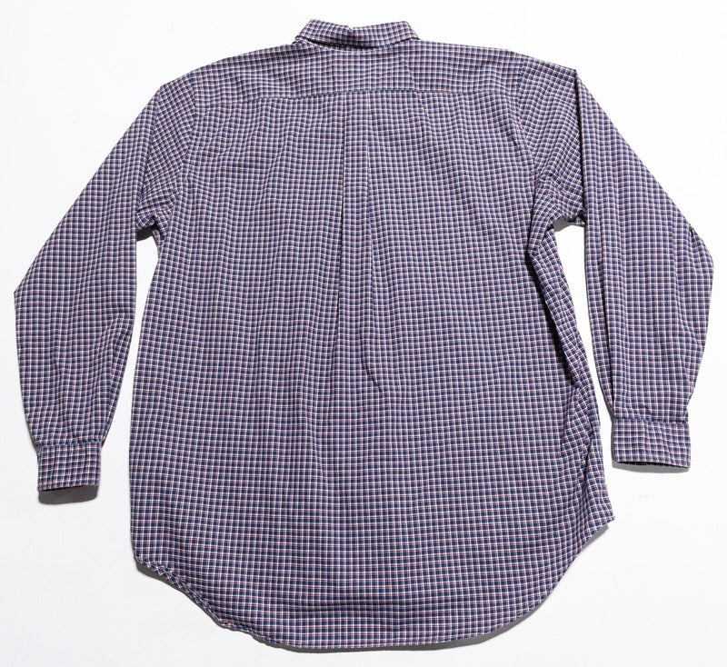 Polo Ralph Lauren Shirt Mens 2XL+ Stretch Button-Down Plaid Red Blue Long Sleeve