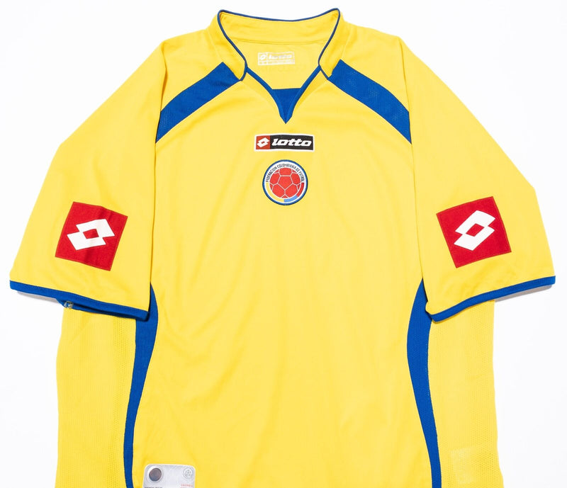 Colombia Soccer Jersey Men's Medium Lotto National Team Yellow Blue Football