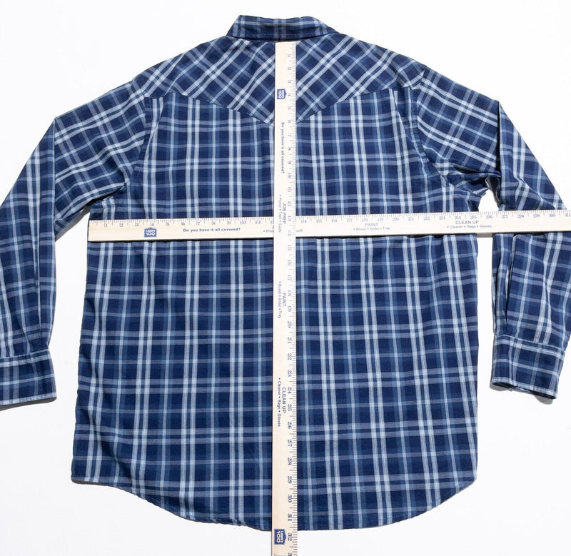 Pendleton Frontier Shirt Men's XL Pearl Snap Western Rockabilly Blue Plaid