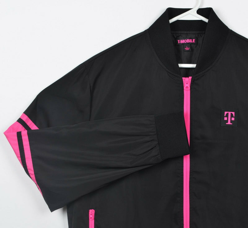T-Mobile Adult Large Black Pink Full Zip Employee Store Bomber Jacket