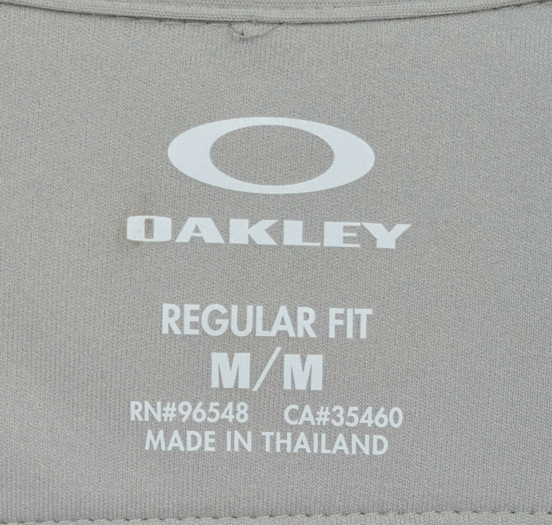 Oakley Hydrolix Men's Medium Regular Fit Gray Polka Dot Wicking Golf Polo Shirt