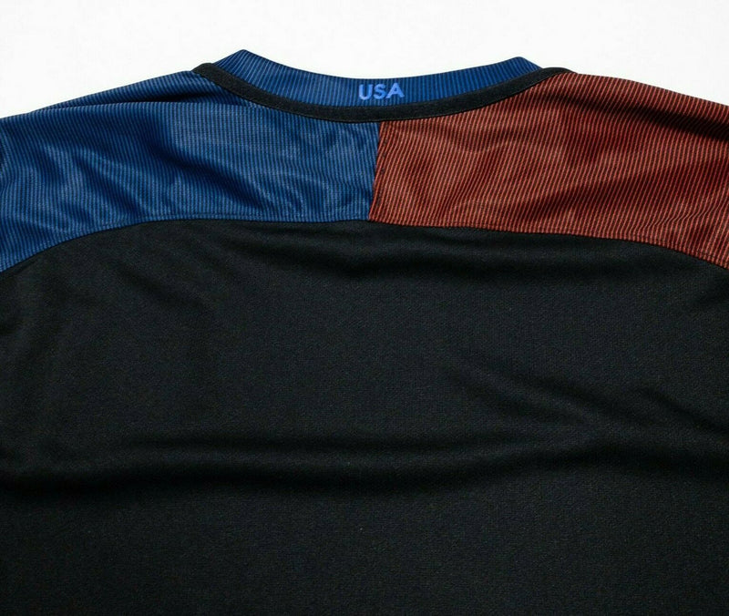 Nike USA Soccer Jersey XL Men's Black Red Blue Away Short Sleeve Dri-Fit 2016