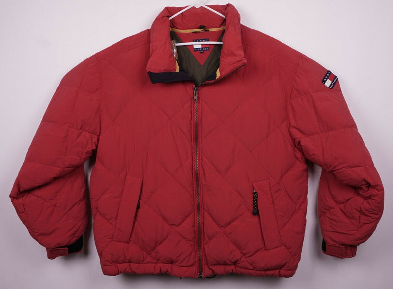 Vtg 90s Tommy Hilfiger Men's 2XL Down Red Quilted Tommy Outdoors Puffer Jacket