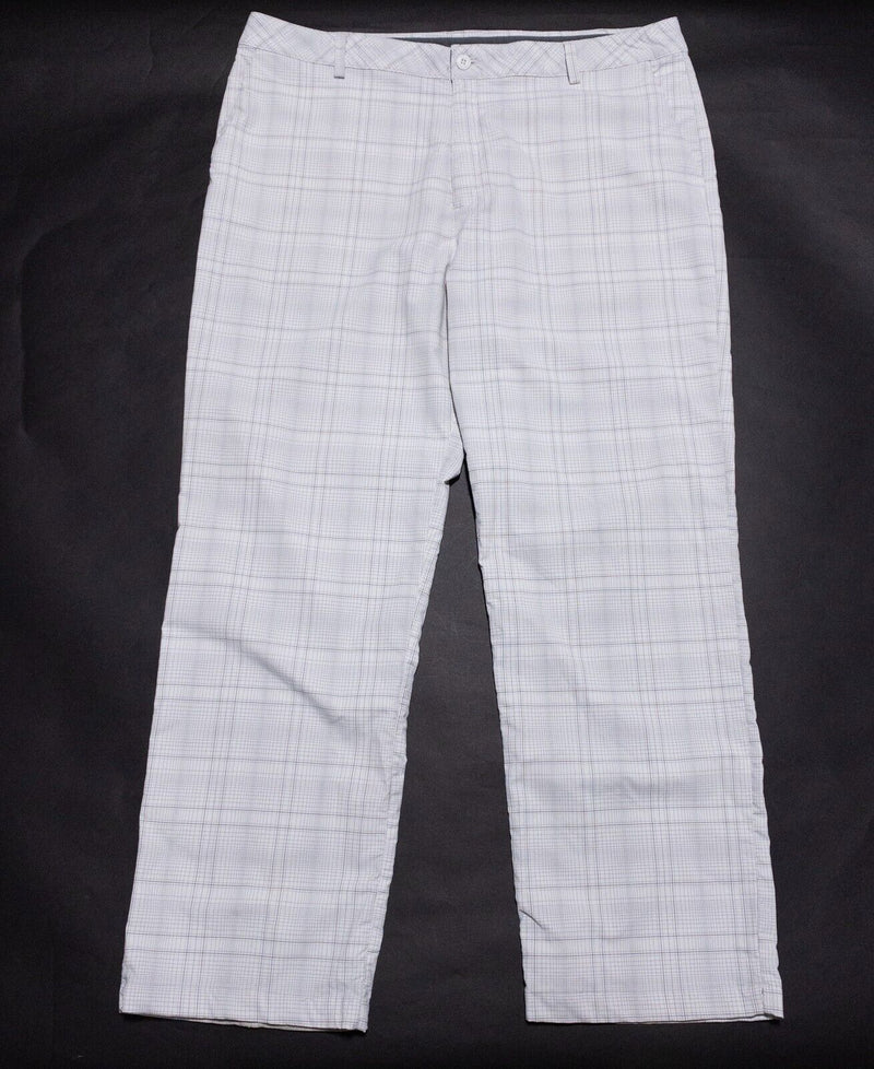 Under Armour Golf Pants Men's 42x32 Performance Wicking Stretch Plaid White