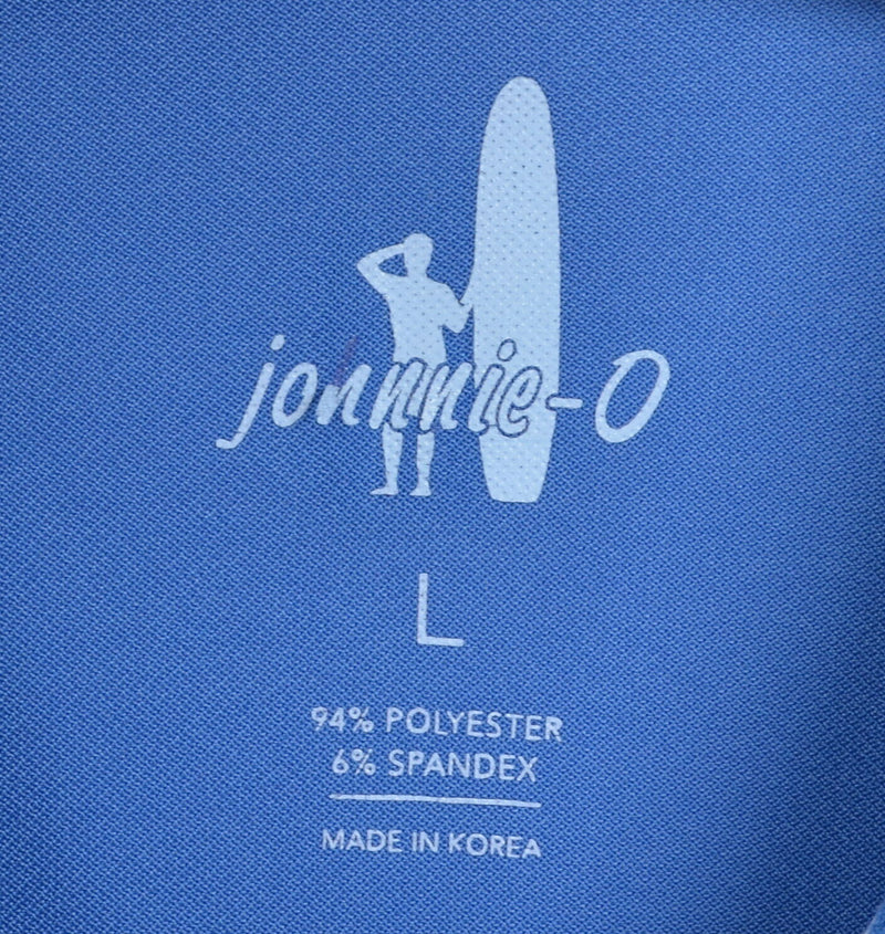 Johnnie-O Men's Sz Large Blue Prep-Formance Polyester Spandex Golf Polo Shirt
