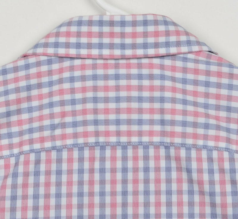 UNTUCKit Men's Sz Small Nylon Spandex Red Blue Plaid Check Performance Shirt