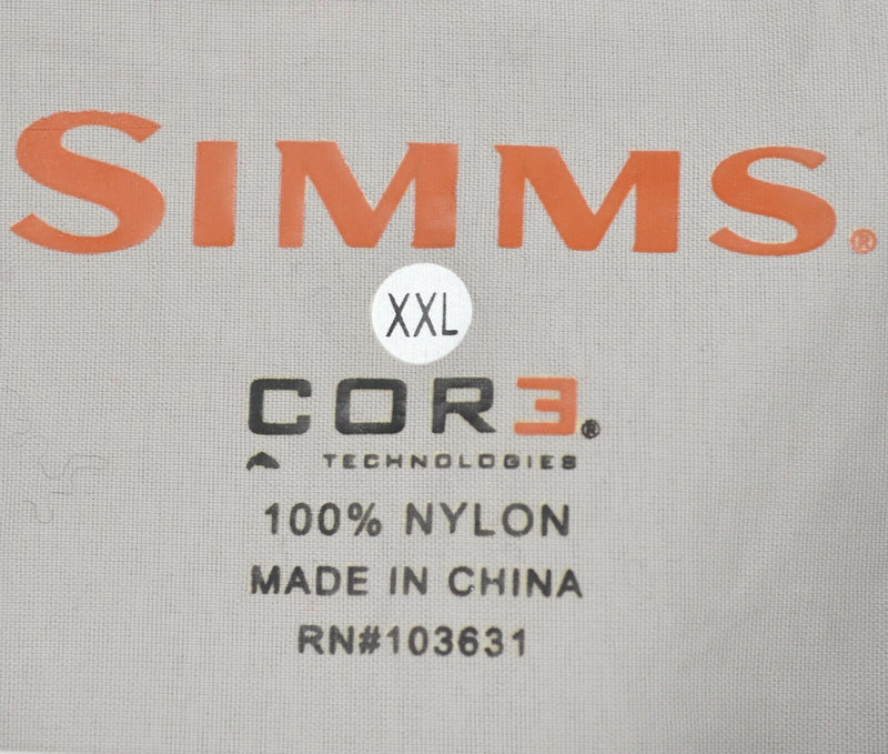 Simms Cor3 Men's 2XL Fishing Gray Nylon Long Sleeve Zip Pockets Shirt