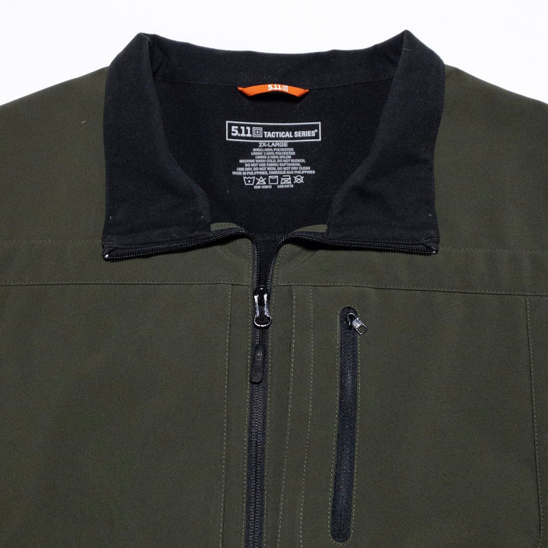 5.11 Tactical Series Vest Men's 2XL Full Zip Olive Green Conceal Carry Security
