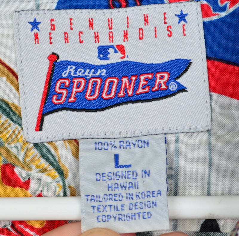 Reyn Spooner Men's Sz Large Chicago Cubs MLB Wrigley Rayon Hawaiian Aloha Shirt