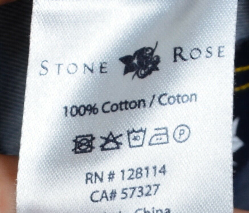 Stone Rose Men's 5 (XL) Flip Cuff Red Rivet Collection Blue Button-Front Shirt