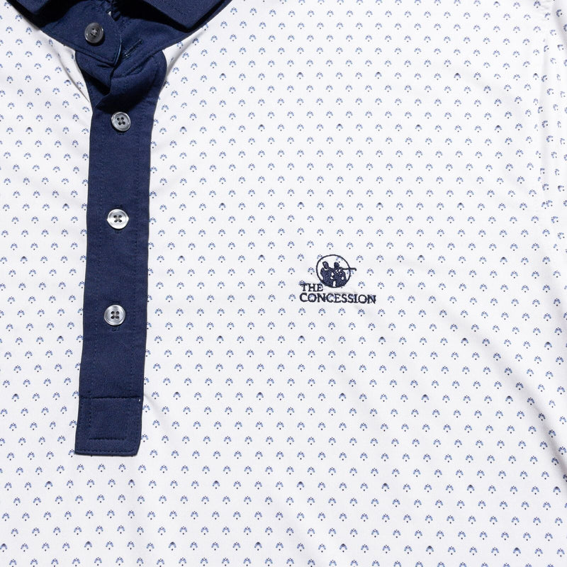 Greyson Golf Polo 2XL Men's Shirt Wicking Stretch White Geometric The Concession