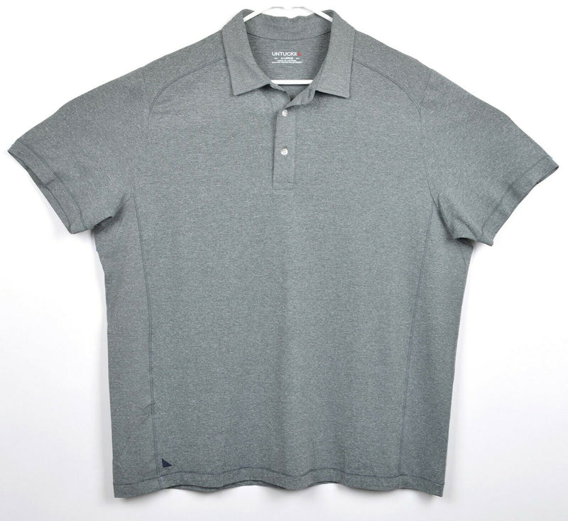 UNTUCKit Men's Sz XL Heather Gray Polyester Spandex Performance Golf Polo Shirt