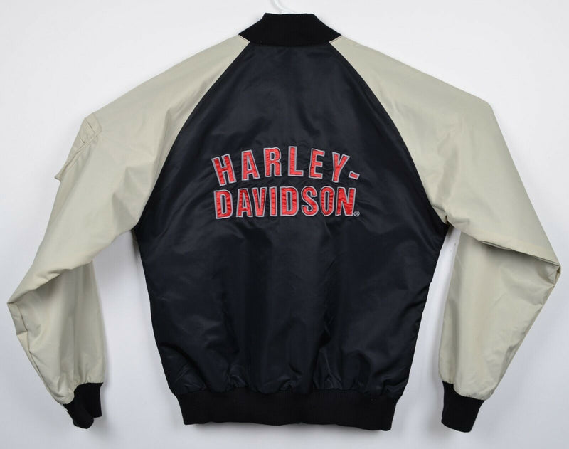 Harley-Davidson Men's Medium Two Tone Nylon Biker Full Zip Bomber Jacket
