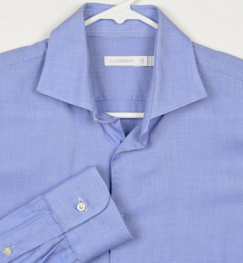 J. Lindeberg Men’s Sz Medium 40/15.5 Corks Dobby Cotton Blue Long Sleeve Shirt
