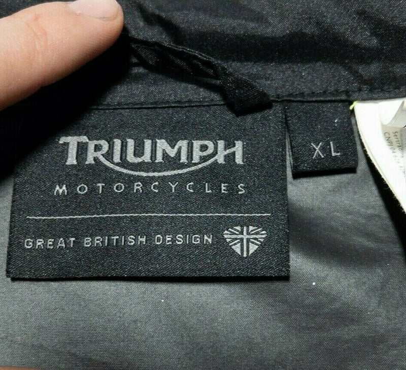 Triumph Motorcycles Rain Jacket Biker Riding Black Reflective Men's XL