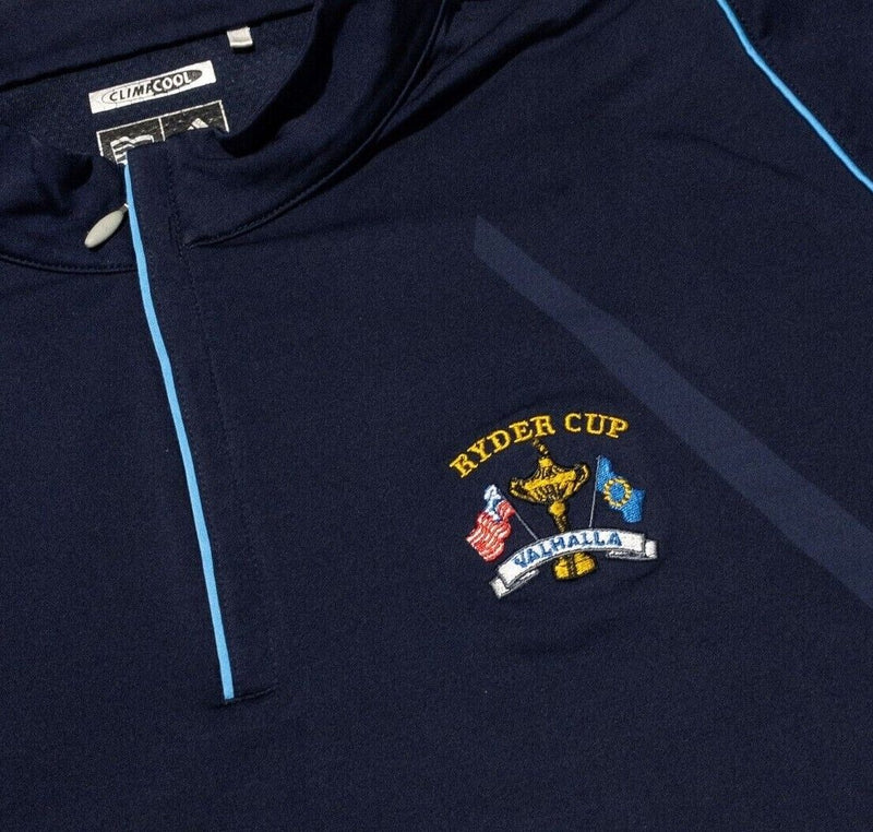 Adidas Ryder Cup Jacket Men's Large Golf 1/4 Zip Short Sleeve Windshirt Blue