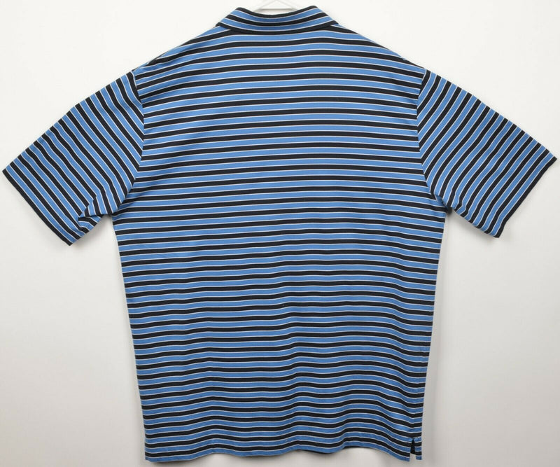 FootJoy 1857 Men's Large Blue Striped Cotton Spandex Blend Golf Polo Shirt