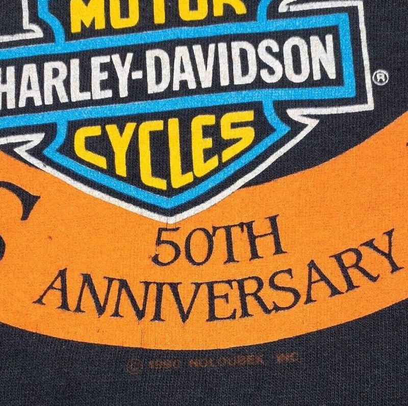 Harley-Davidson Sturgis T-Shirt XL Men's Vintage 90s 50th Anniversary 1990 Black