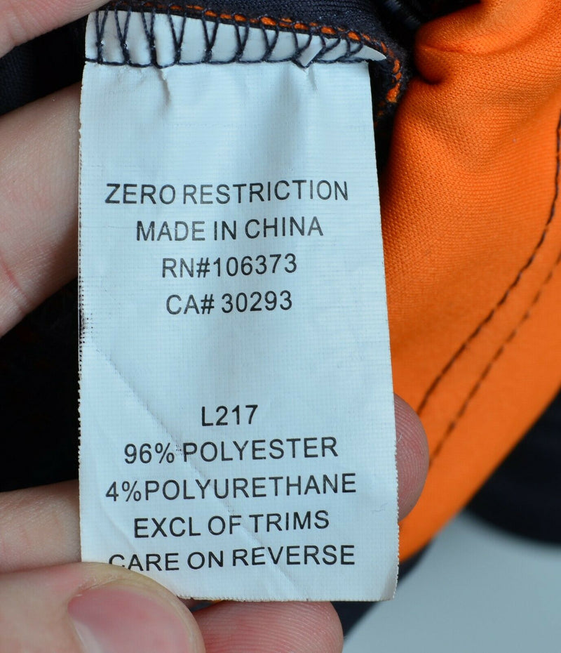 Zero Restriction Men's Large Tour Series Orange Gray Full Zip Lined Golf Jacket