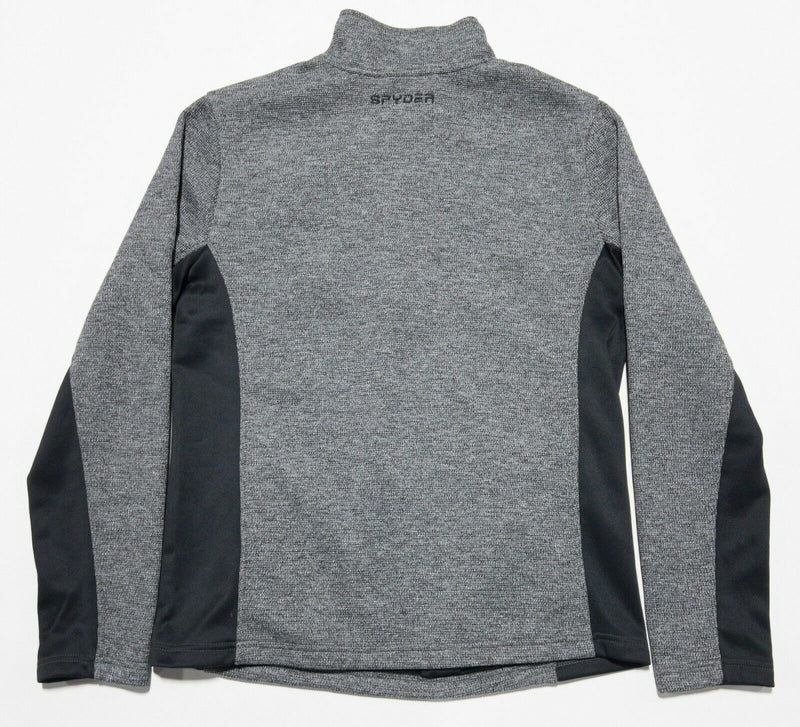 Spyder Men's Medium Gray 1/4 Zip Fleece Lined Gray Black Pullover Jacket
