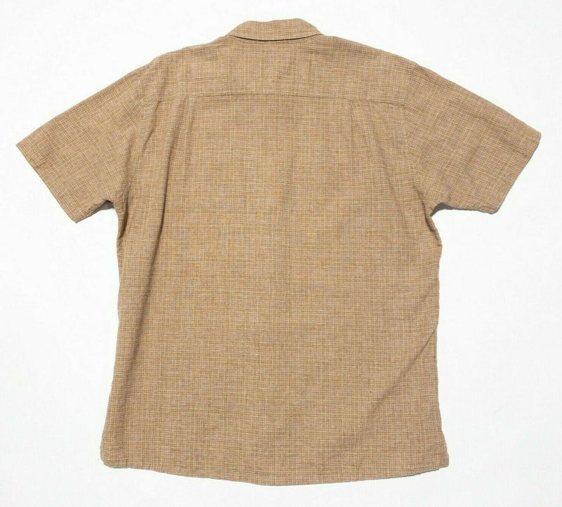 Patagonia Men's Migration Hemp Shirt Large Brown Short Sleeve Button-Front