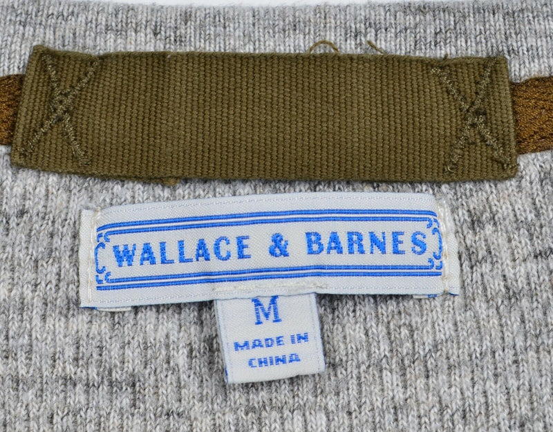 Wallace & Barnes Men's Medium Crew Neck Thermal Knit J. Crew Gray L/S Shirt