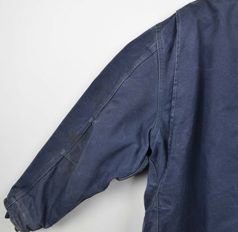 Carhartt Men's Sz 2XL Sherpa Lined Full Zip Blue Sandstone Workwear Jacket C61