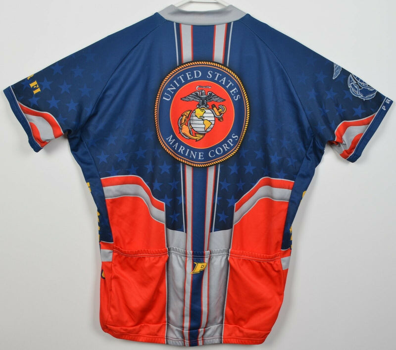 United States Marine Corps Men's XL Primal USMC Blue Red Cycling Jersey