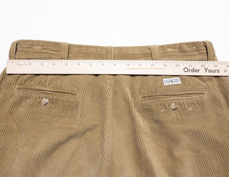 Polo Ralph Lauren Corduroy Pants Men's 36x32 Vintage 90s Philip Beige Tan Preppy
