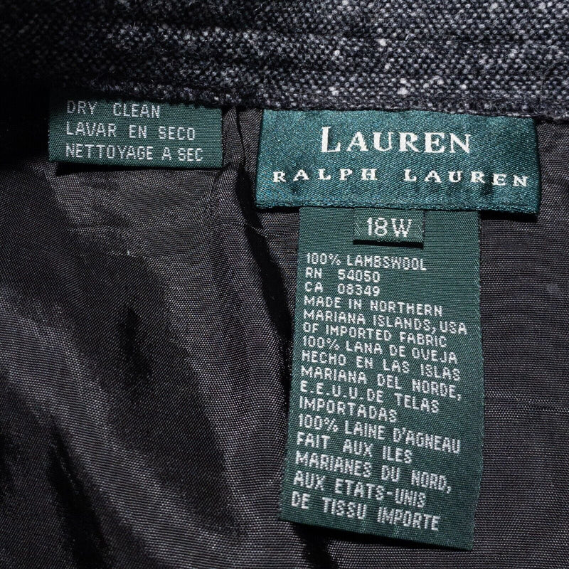 Lauren Ralph Lauren Jacket Skirt Set Women's 20W/18W 100% Lambswool Gray Midi