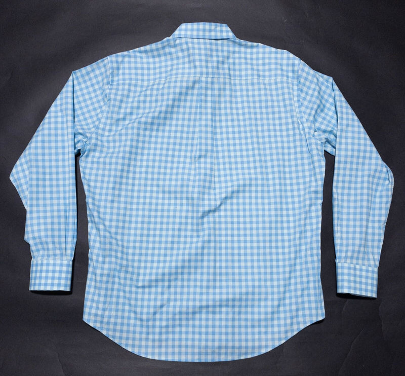 Peter Millar Shirt Men's XL Button-Down Long Sleeve Blue Check Crown Ease