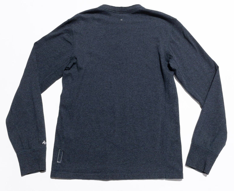 rag & bone Henley Shirt Men's Small Long Sleeve 3-Button Gray/Blue Handmade