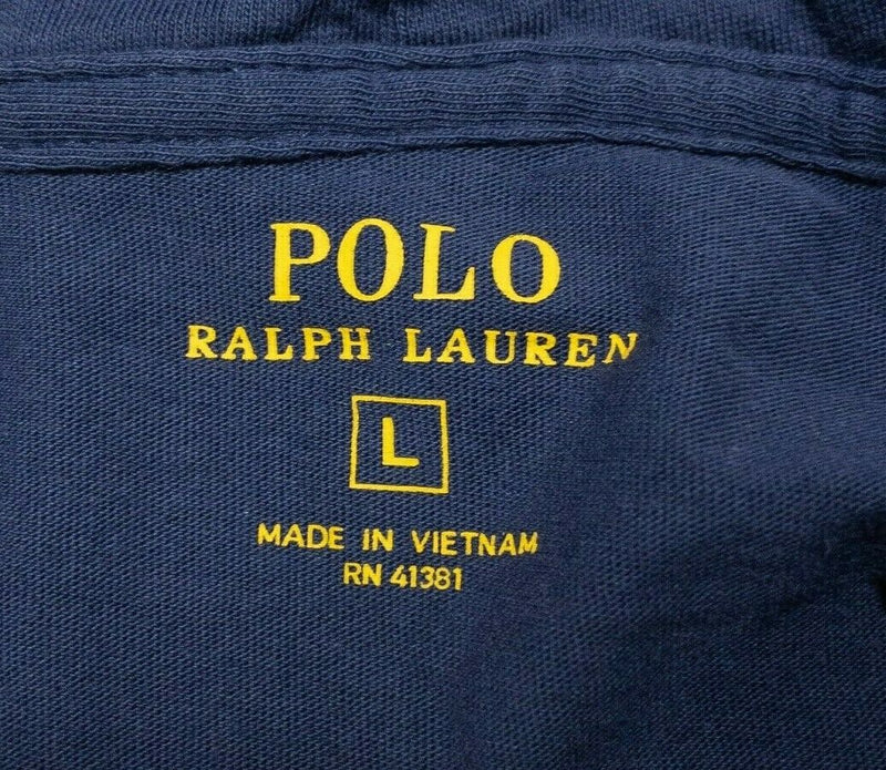 Polo Ralph Lauren Men's Large Blue Pony Lightweight Pullover T-Shirt Hoodie