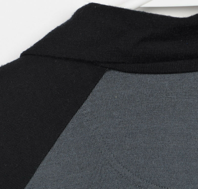 Icebreaker Bodyfit 260 Men's Large Merino Wool 1/4 Zip Gray Black Sweater