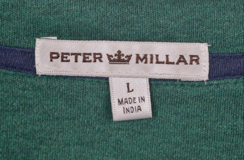 Peter Millar Men's Sz Large Green Quarter Zip Pullover Golf Sweatshirt