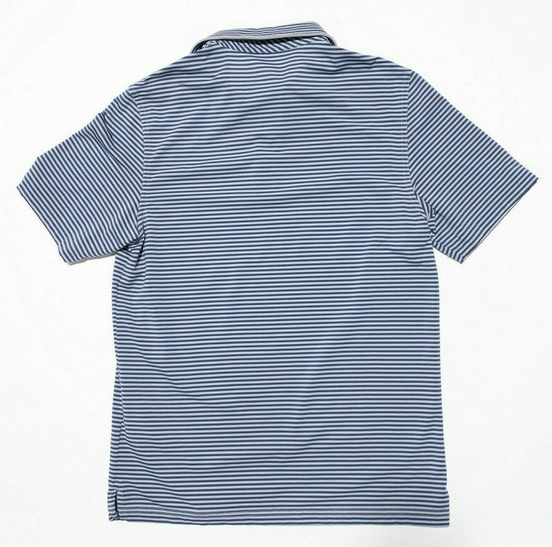Vineyard Vines Performance Polo Small Men's Golf Wicking Whale Blue Gray Striped