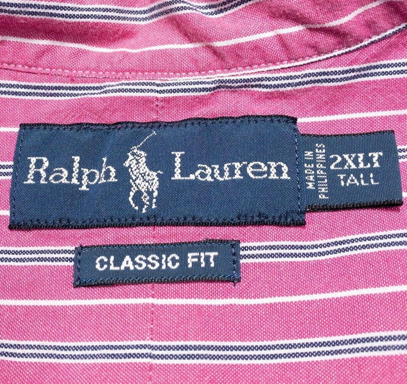 Polo Ralph Lauren 2XLT Long Sleeve Shirt Men's Classic Fit Pink Striped Button